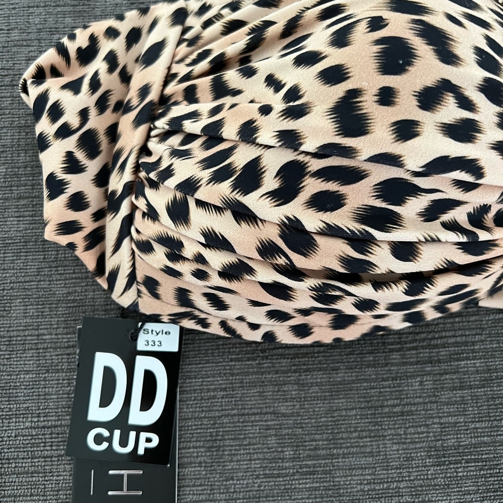 NEW H2OH Ultimate Underwire Leopard Bandeau Bikini Top & Bottom - Picture 8 of 10